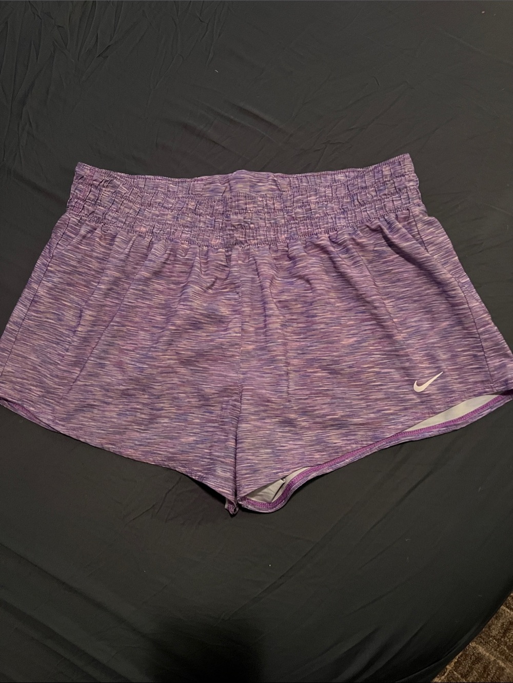 Nike Purple Heather Athletic Shorts with Reflective Swoosh